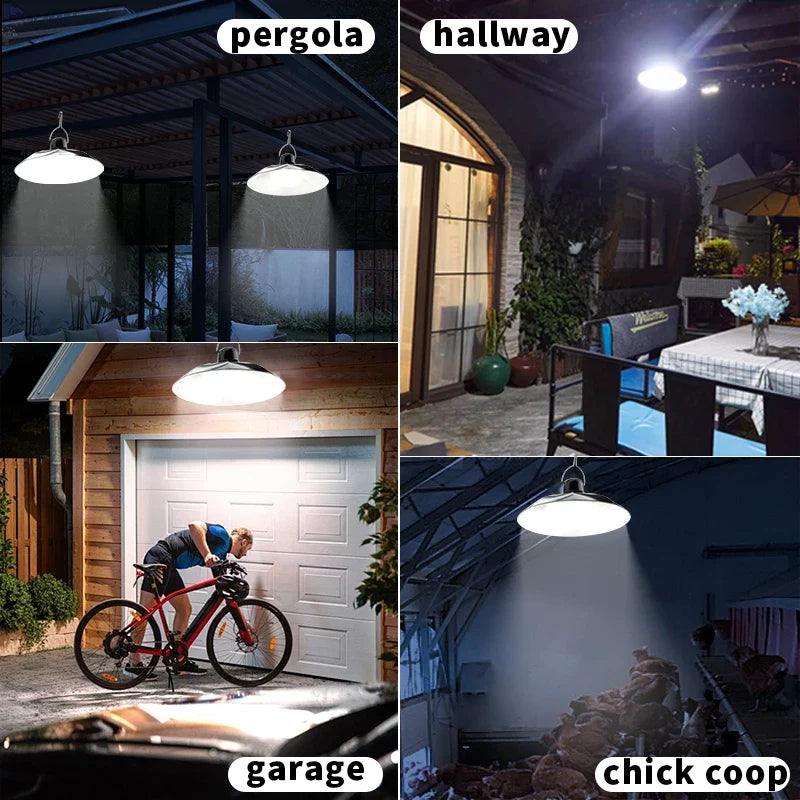 Solar led pendant light with remote control for outdoor garden camping - view 5