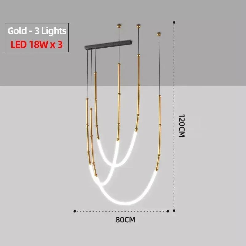 Modern led pendant light for elegant and stylish interior decoration - 3 Gold Heads / Warm Light