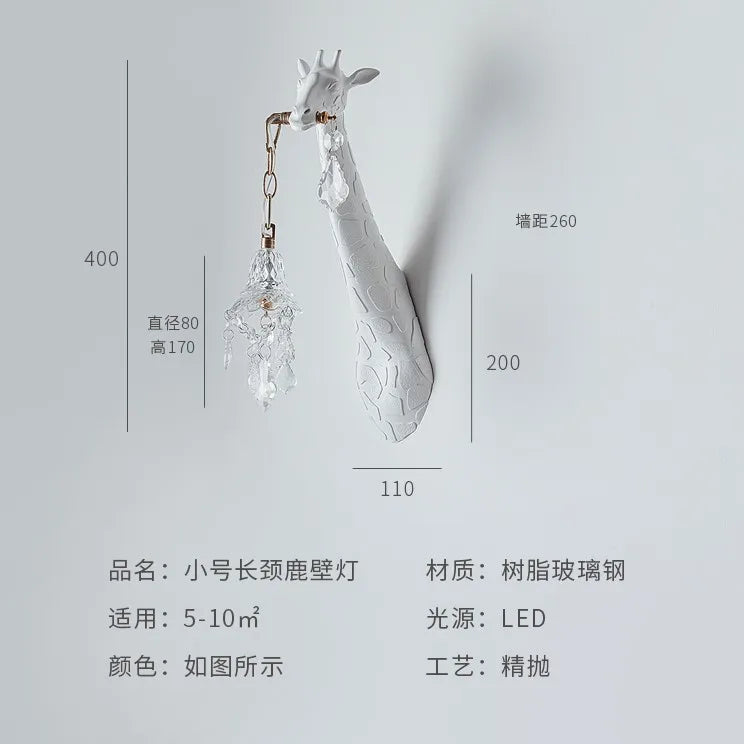 Giraffe wall sconce in resin and crystal with decorative led - view 6