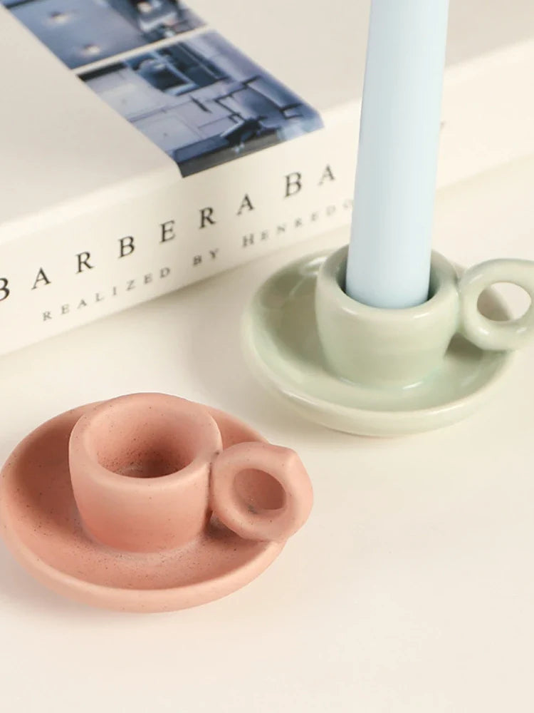 Nordic ceramic candle holder for elegant interior decoration - view 4