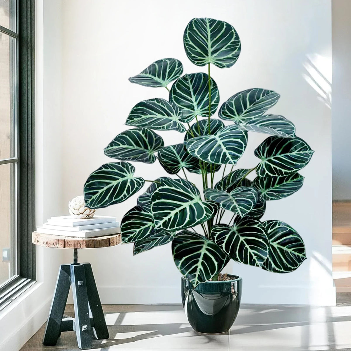 Artificial plant in pot apple leaf for interior decoration - view 2