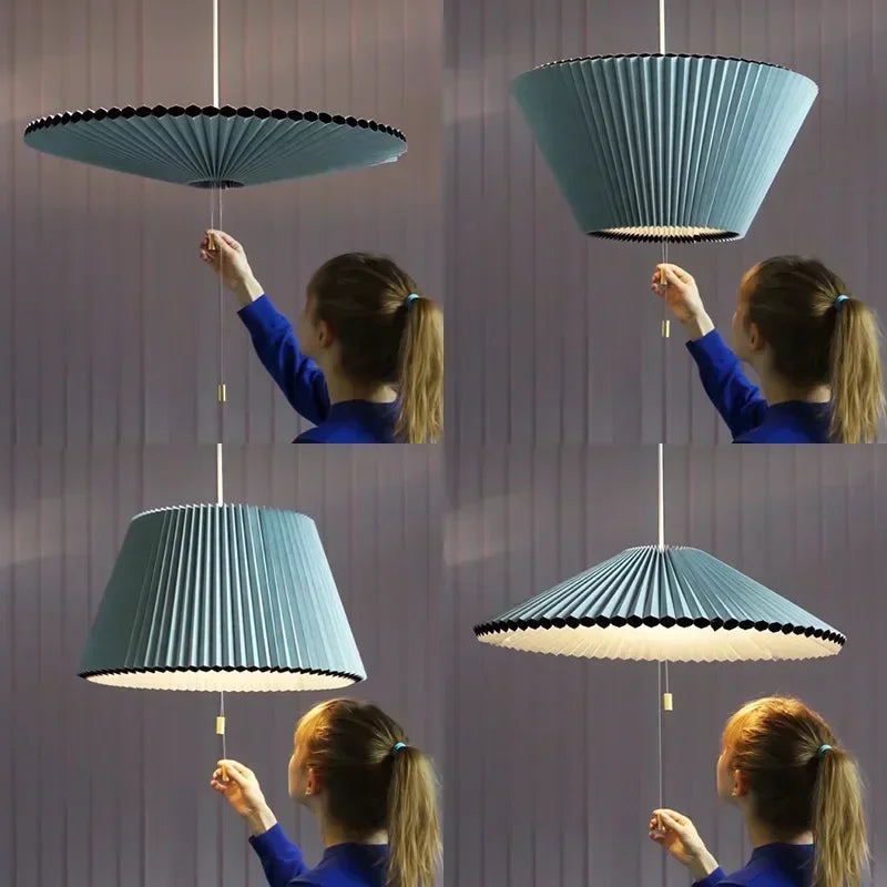 Modern blue fabric pendant light, living room, dining room, ceiling hanging lamp, pendant light - view 5