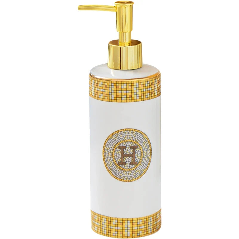 WHYOU-Cermic Liquid Soap Dispensers, Lotion Bottle, Emulsion, Latex Hand Wish Bottles, Light Luxury Bathroom Accessories Set - view 5
