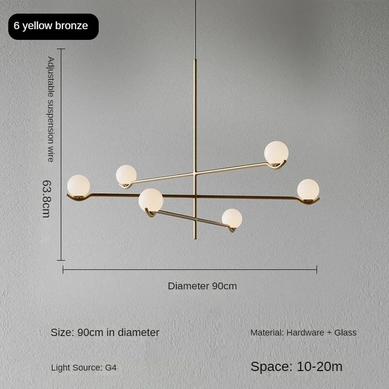 Postmodern minimalist pendant light for elegant interior decoration - B3 / 3 modifiables