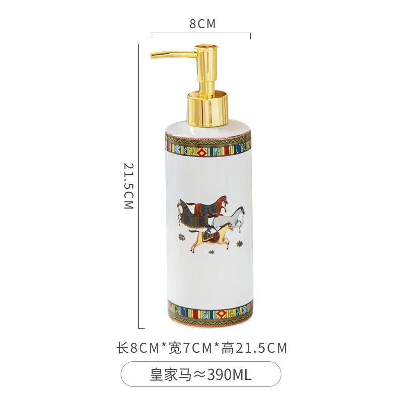 WHYOU-Cermic Liquid Soap Dispensers, Lotion Bottle, Emulsion, Latex Hand Wish Bottles, Light Luxury Bathroom Accessories Set - J