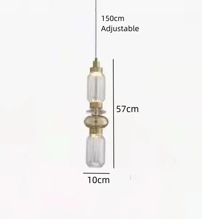 Modern crystal chandelier with led lighting for interior decoration - C-57x10cm-A / Warm Light