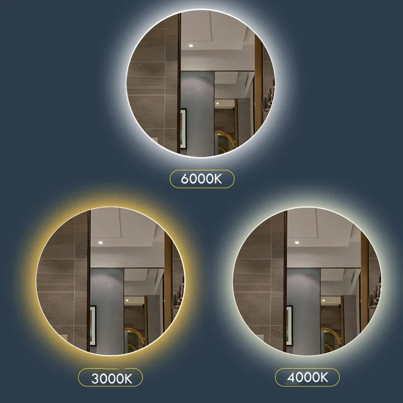 Classic Round Backlit Anti-Fog Mirror 70-80cm - view 5