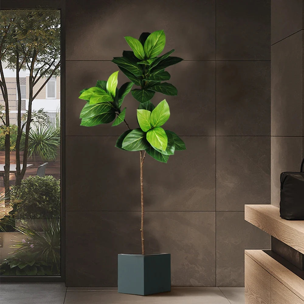 Artificial ficus plastic tree for tropical decoration - view 4