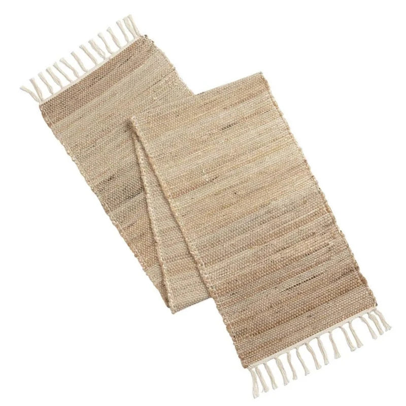 Rustic jute table runner with braided pom-poms - view 5