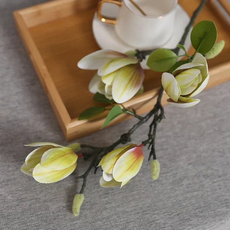 Artificial flowers magnolias for outdoor floral decoration - Light Coffee