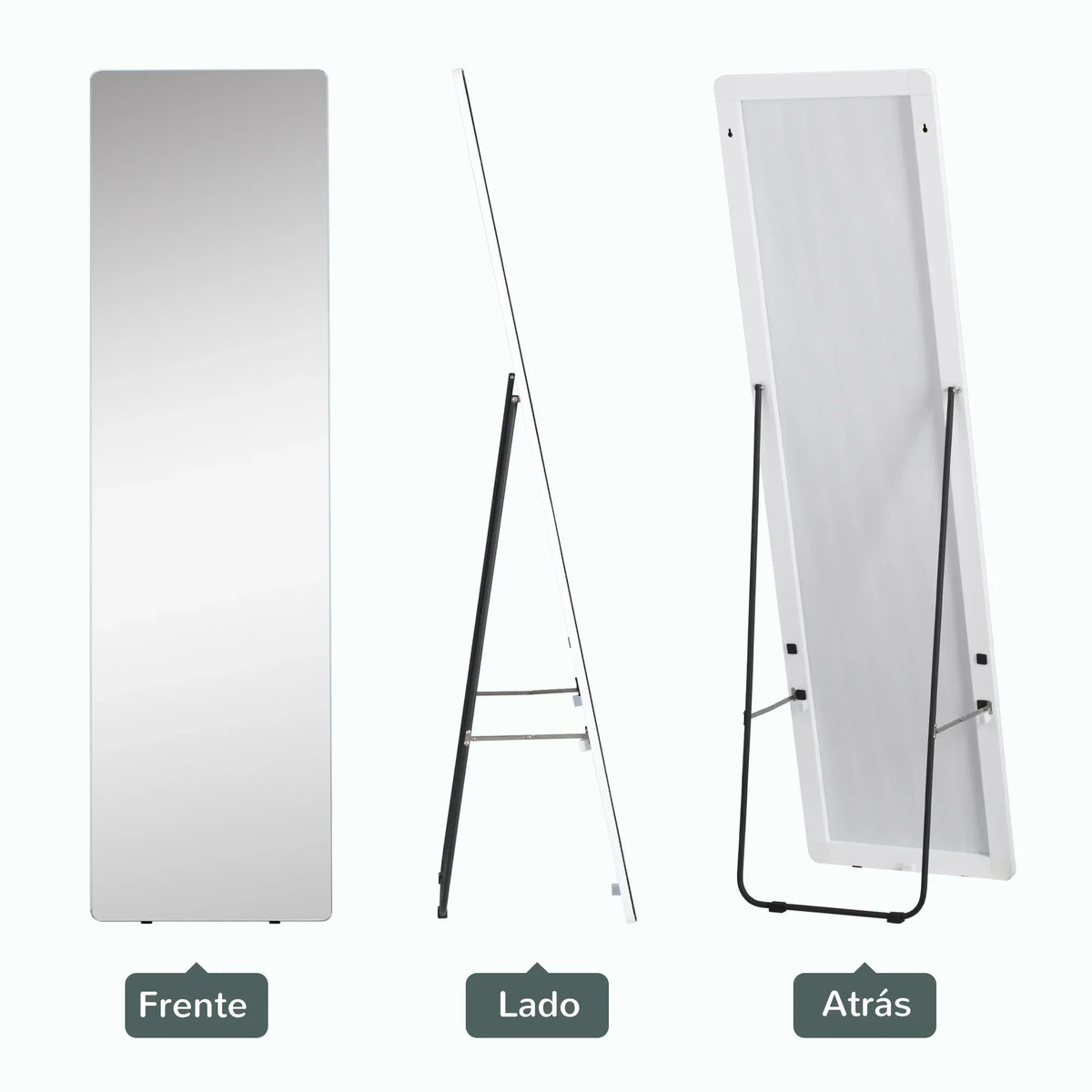 HOMCOM full body floor mirror 45x37x158,5 cm for living room bedroom - view 4