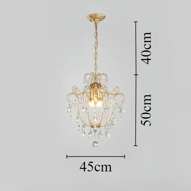 Retro led chandelier in crystal for elegant interior decoration - 4 ampoules