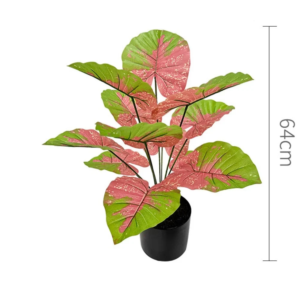 Large artificial decorative plant for indoor and outdoor - 60cm No Pot Red