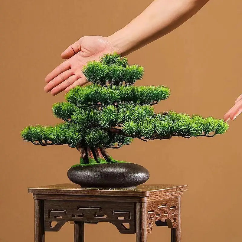 DIY Potted bonsai for Home Decoration, False Tree, Living Room, Chinese Style, Hotel Porch Landscape, Green Plant Decoration - view 3