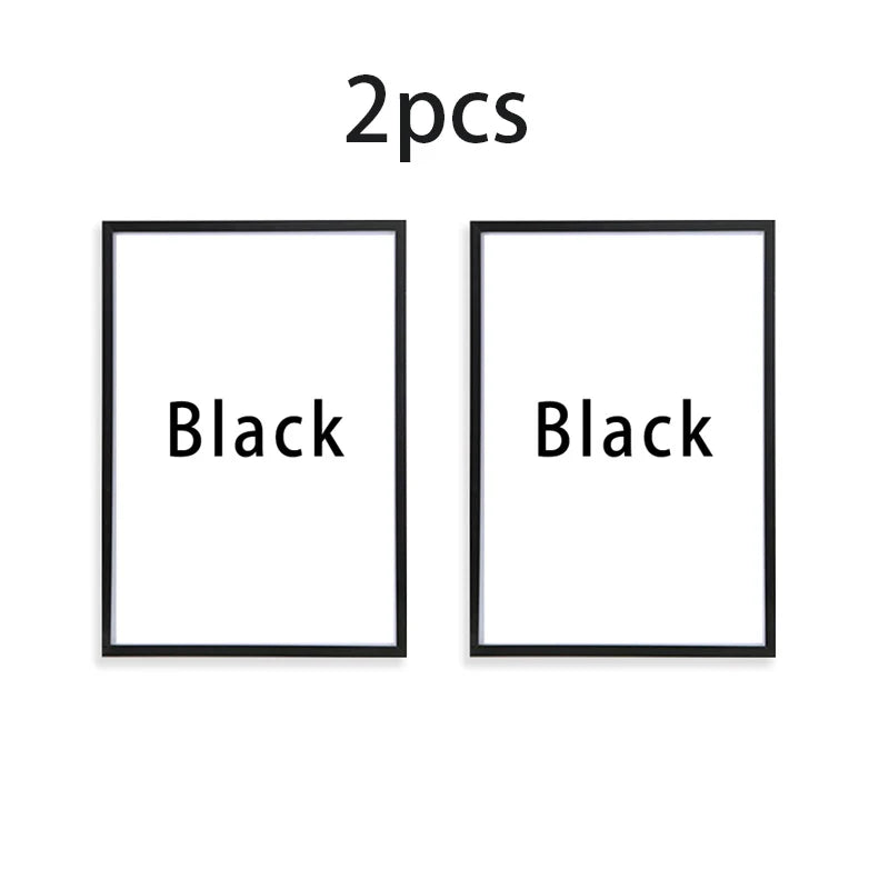 Metal wall picture frame for interior decoration - 2 Black Pieces / 6x8 inches (15x20cm)