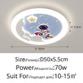 Astronaut ceiling lamp for children's room design playful and protective - B-Blue-D50cm / Dimmable with Remote