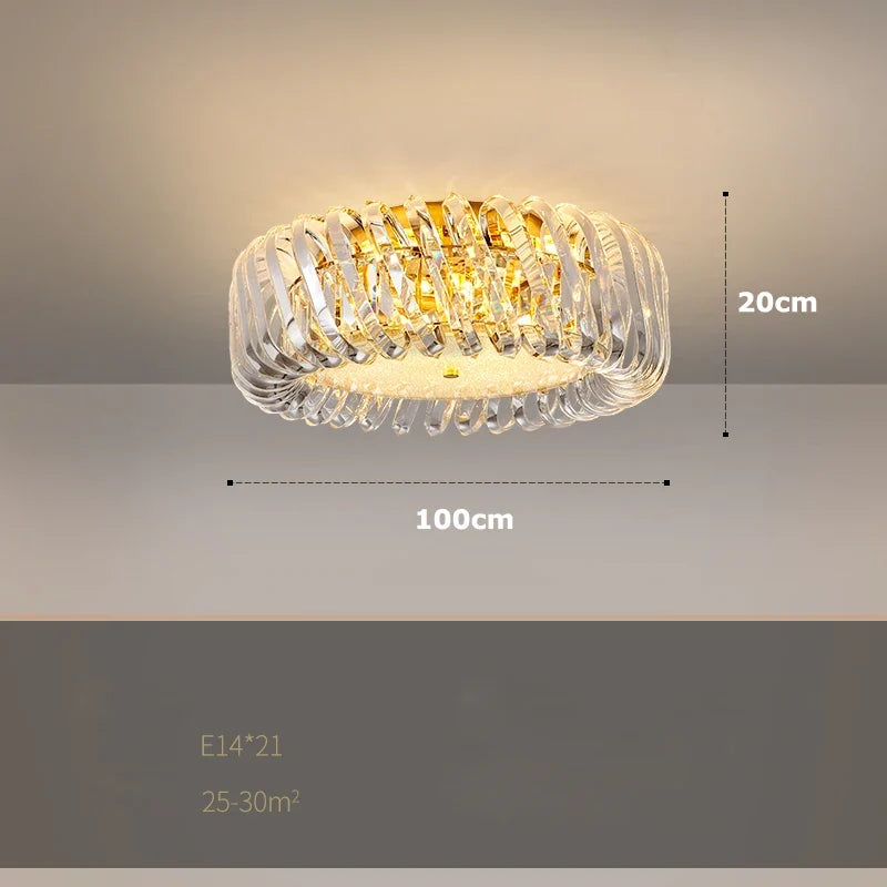 Trendy dimmable chandelier for modern interior lighting 2024 - Neutral light / 100cm ceiling lamp / Gold frame