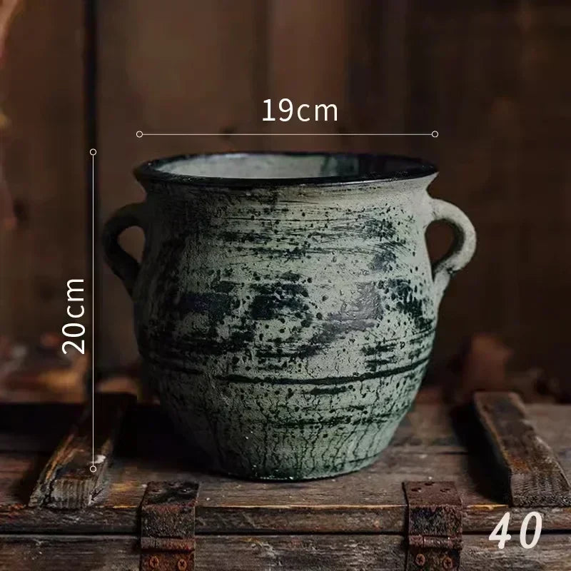 Rustic pottery gardeners for interior and exterior decoration - 40