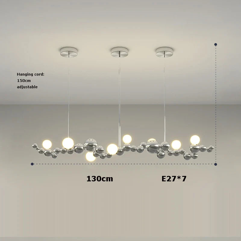 Chandelier led molecular design trend lighting 2024 pendant light - Warm light / 130cm / Gold frame