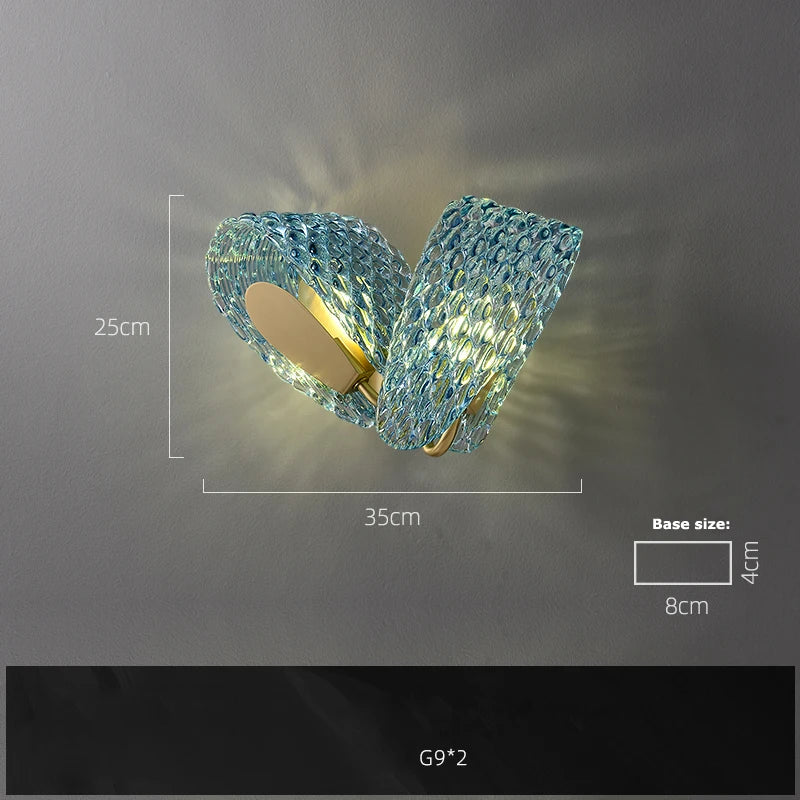 Hanging chandelier in glass crystal modern lighting for interior - Neutral light / Wall lamp A