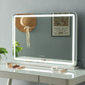 Decorative mirror with 360 degree high definition rotary light - White Frame / Plug-In Model 25X30
