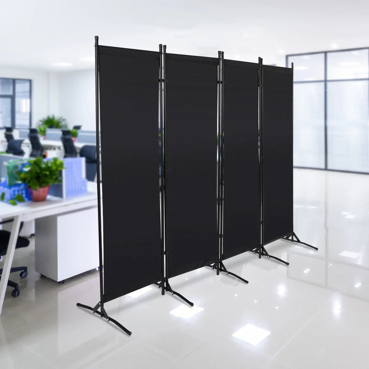 3/4 Panel Folding Room Divider Freestanding Tall Privacy Screens Partition Office/Room Partition Divider, 2.6×1.8m / 2×1.7m - view 2