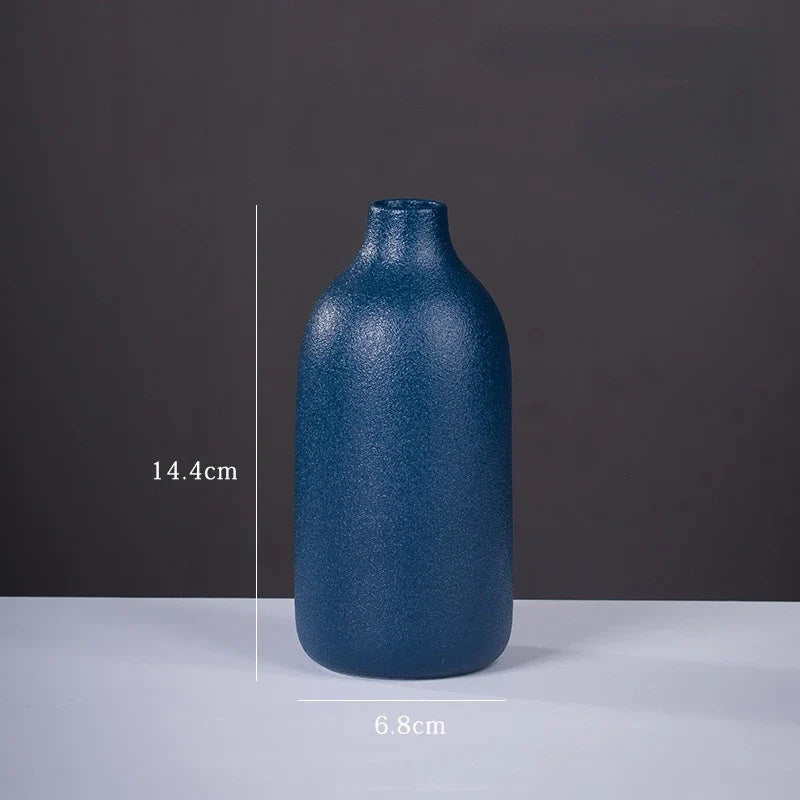 Ceramic Small Vase for Home Decoration, Simple and Modern, Round Flowers, Solid Color, New - 26