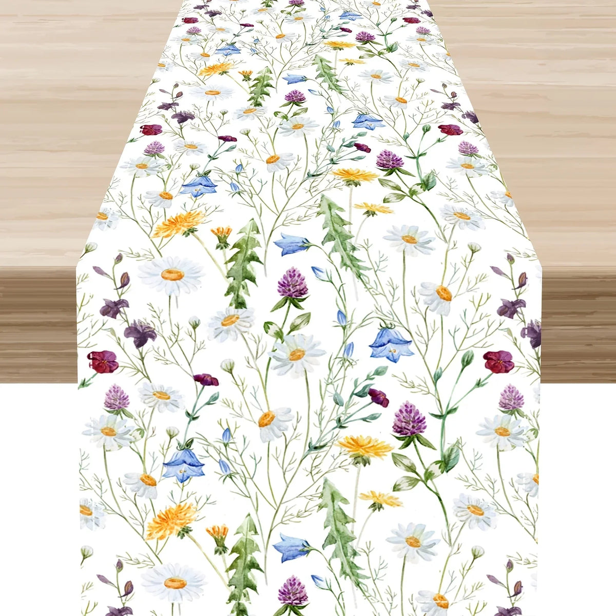 Watercolor Floral Butterfly Table Runner, Design 1 - 90x33cm