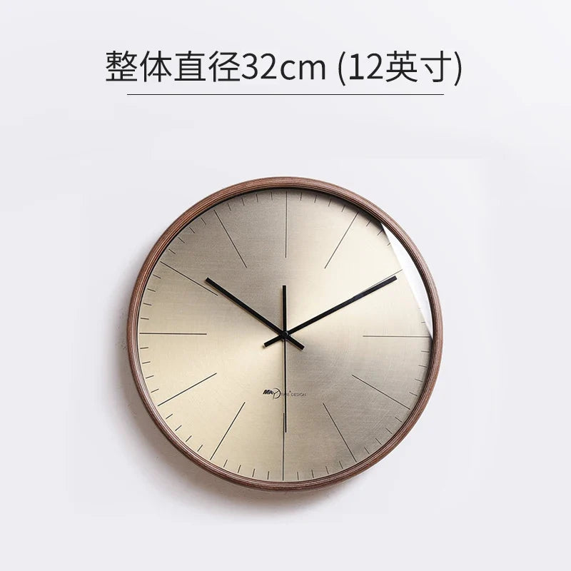 Modern wall clock in solid wood for interior decoration - 32cm 1