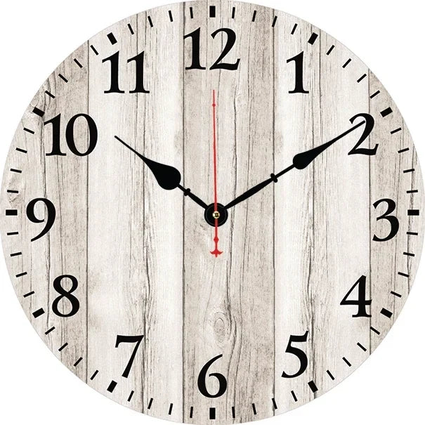 Vintage wall clock in decorative and silent wood - 22-0070 / 8 inches (20cm)