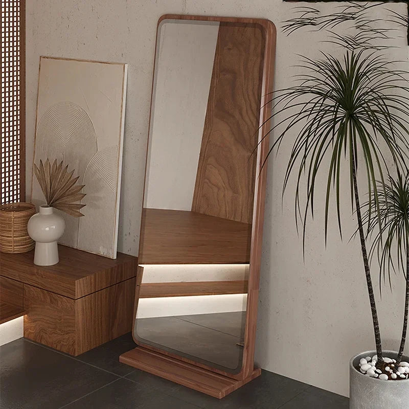 Vintage rectangular wooden mirror for interior decoration - view 4