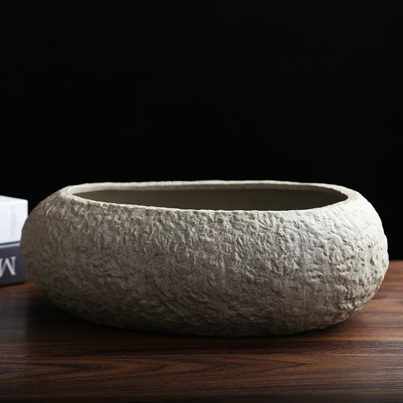 Ceramic Rock Mud Imitation Stone tea Washing Pen Wash tea Cups, Household tea Set Accessories, Extra Large Basin - view 5