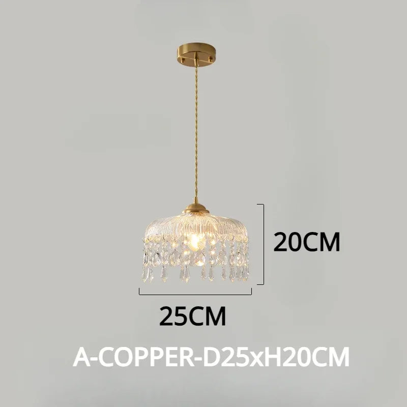 Vintage chandelier in crystal led elegant floral design - A-COPPER-D25xH20CM