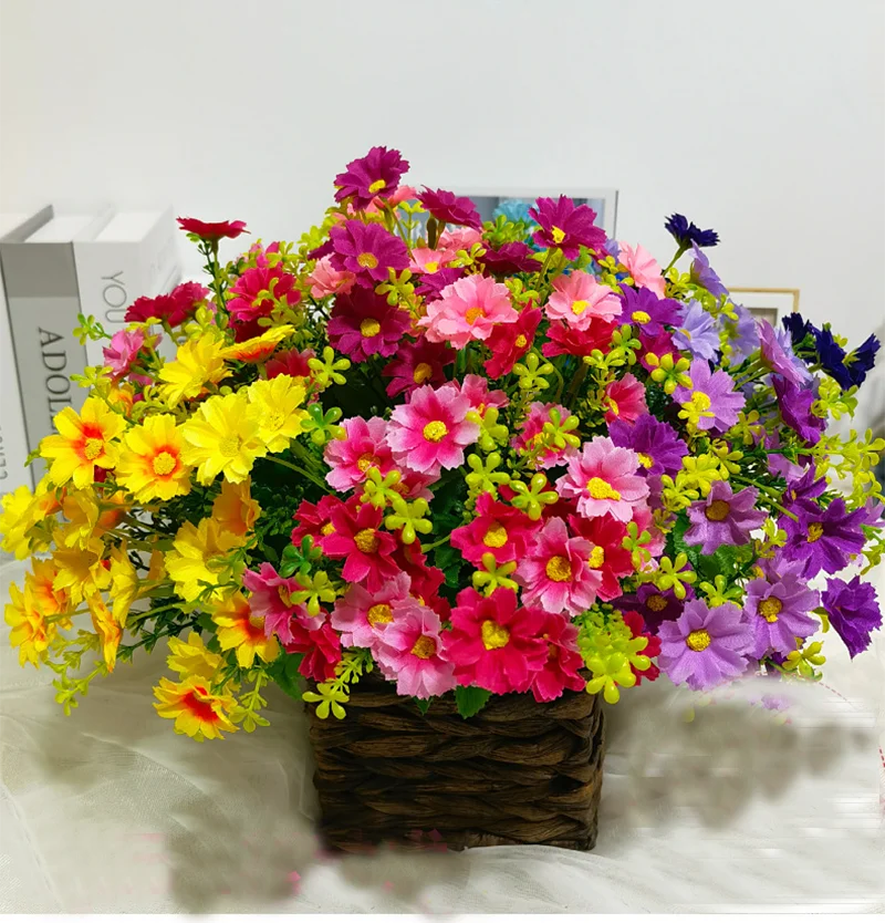 Uv-resistant artificial flower set for outdoor decoration