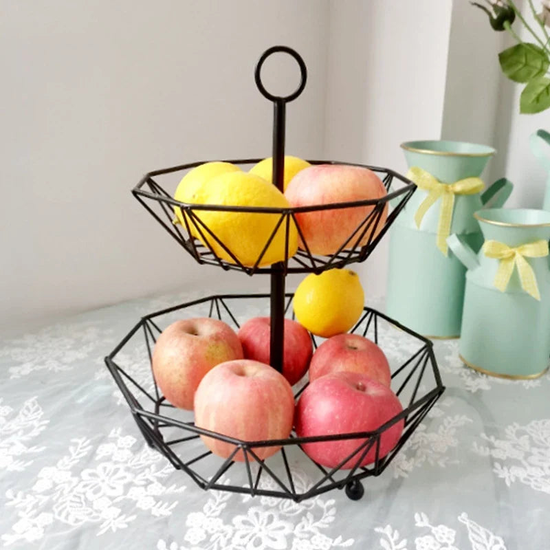 Multifunctional iron fruit basket for kitchen and office - view 3