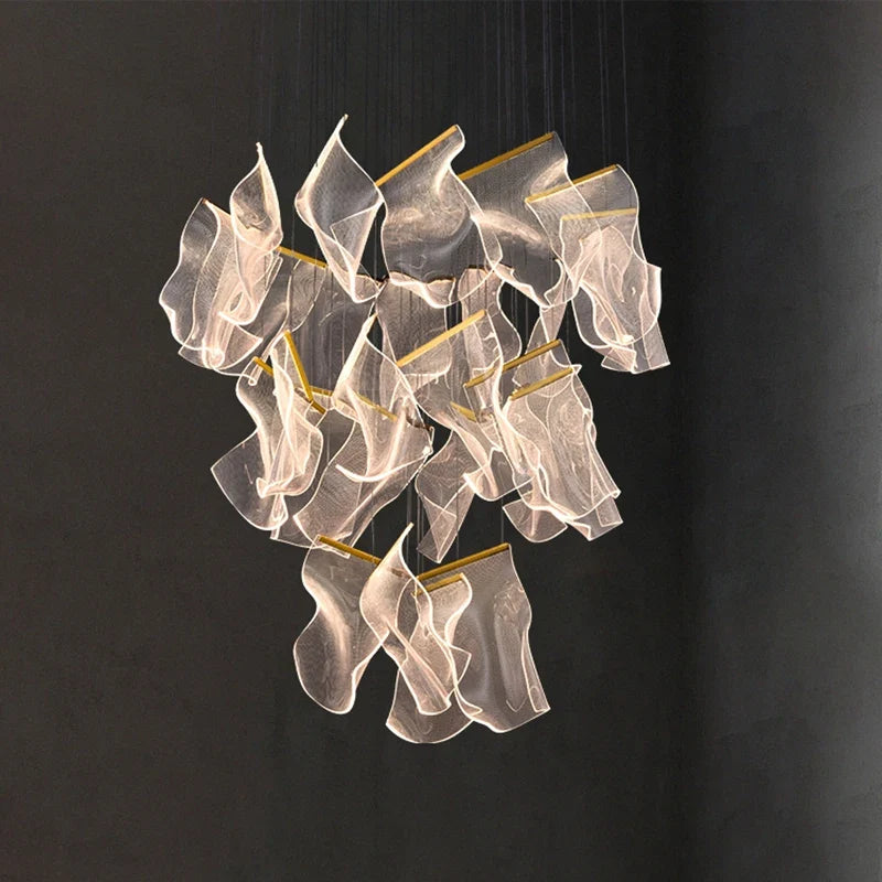 Acrylic chandelier with led design for modern interior decoration