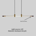 Minimalist led chandeliers for modern bars and receptions - Dark Brown / 5000-6000K / L 140cm