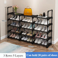 Multilayer removable shoe shelf for practical storage - 3 Rows 5 Layers