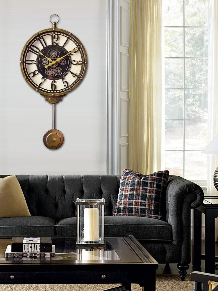 Silent American style retro wall clock decorative gift - view 4