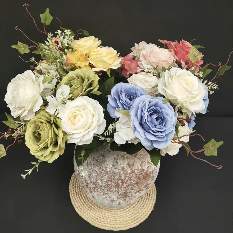 Bouquet of silk rose wines for wedding decoration and garden - view 4