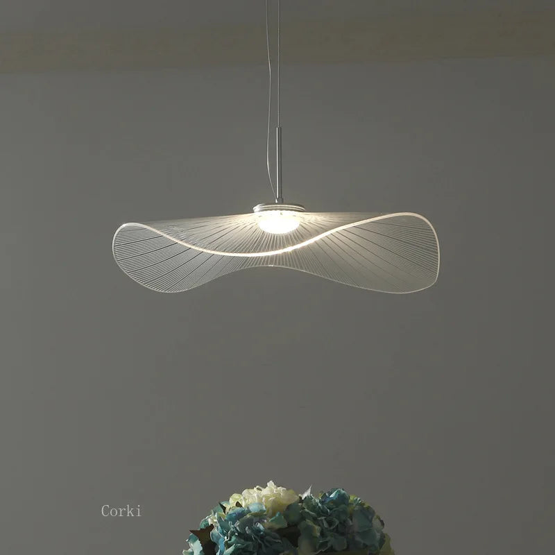 Modern pendant light in the shape of decorative acrylic lotus sheet - view 4