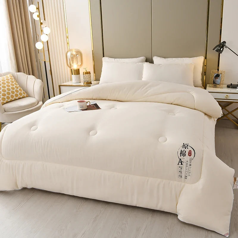 Cotton Comforter Duvet Insert - Quilted White Comforters Queen Size, All Season Down Alternative Queen Size Bedding Comforter - view 3