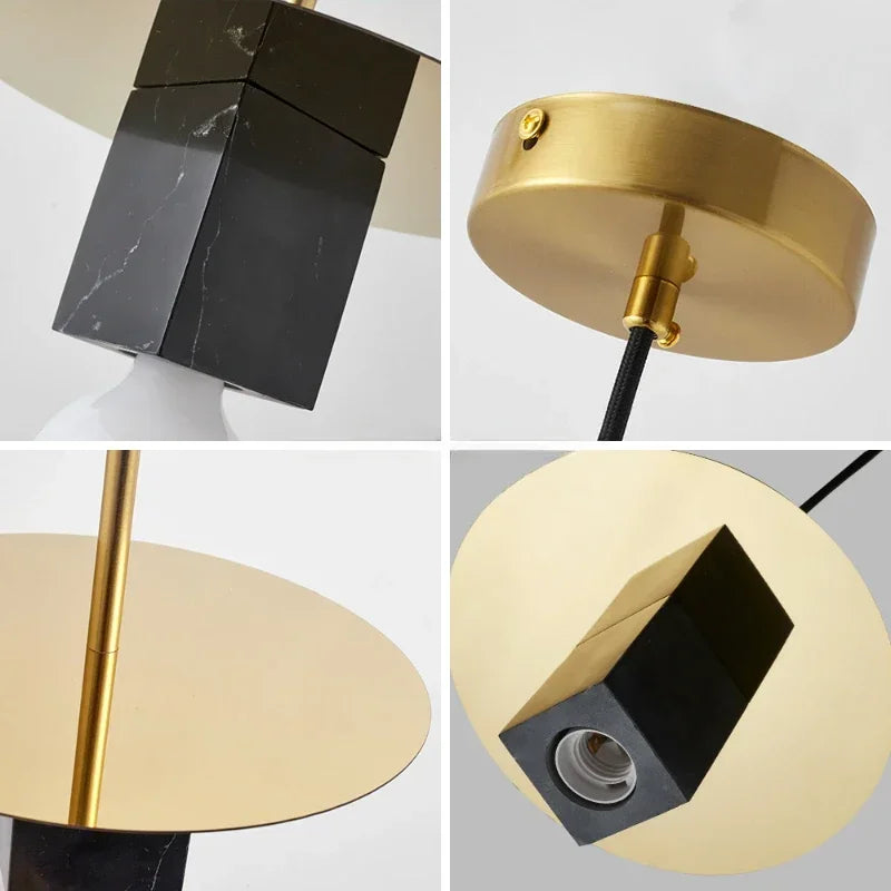 Nordic marble chandelier design minimalist creative for modern decoration - view 4