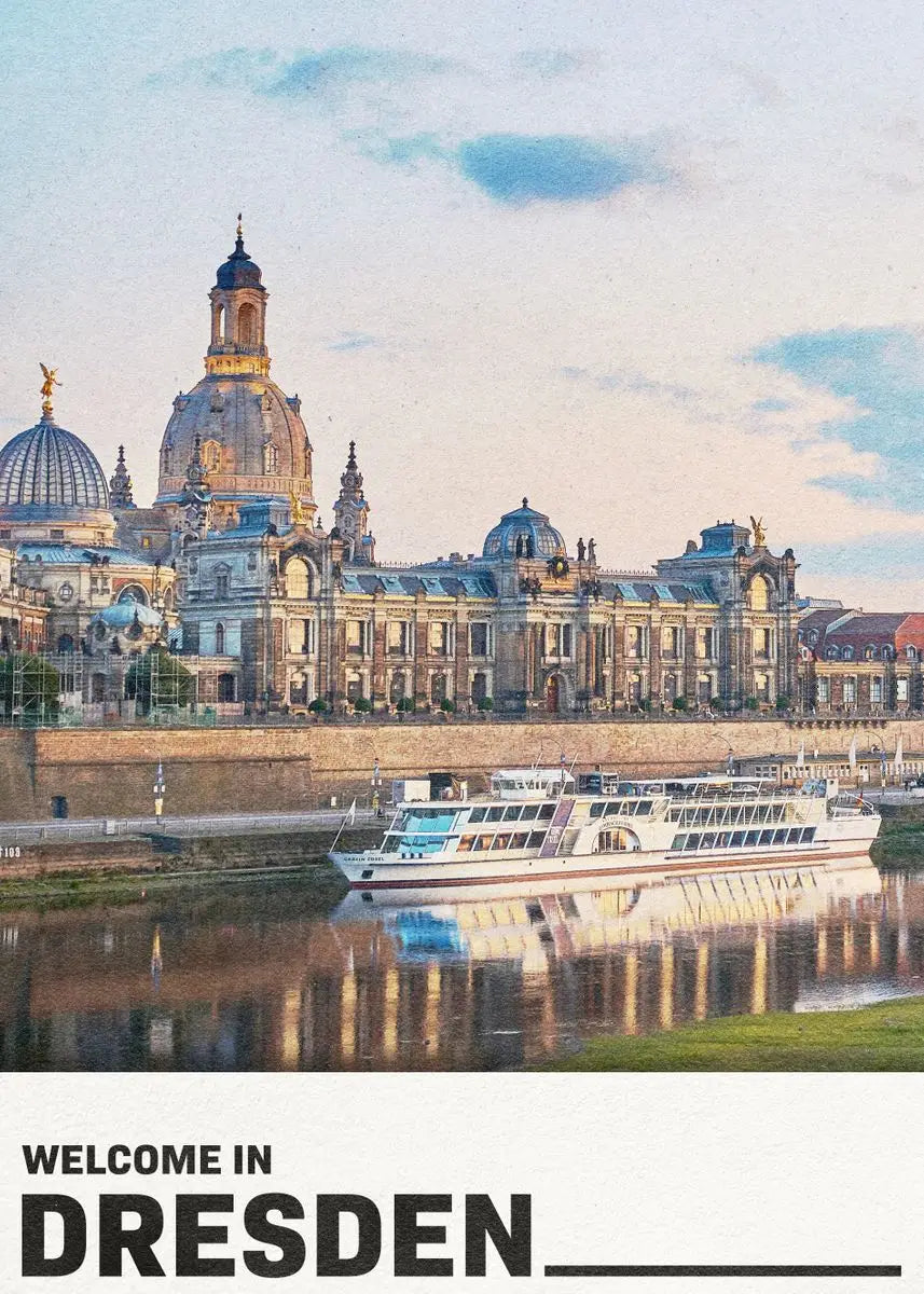 Artistic poster of tourist sites in German cities - 40X50cm Unframed / 7