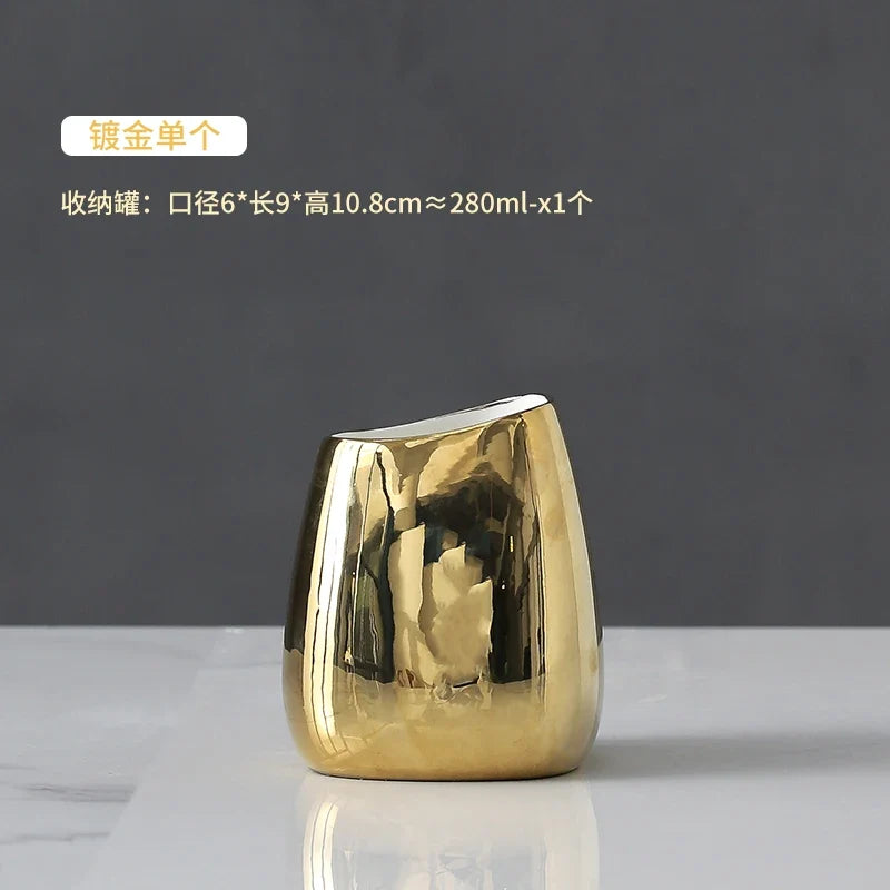 Ceramic bathroom accessories for interior decoration - Gold Holder