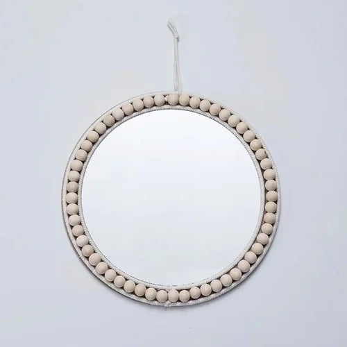 Raffia decorative mirrors for elegant wall decoration - 35,5 29 cm