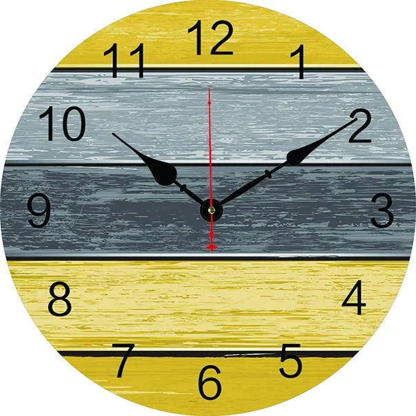 Vintage wall clock in decorative and silent wood - 22-0442 / 8 inches (20cm)