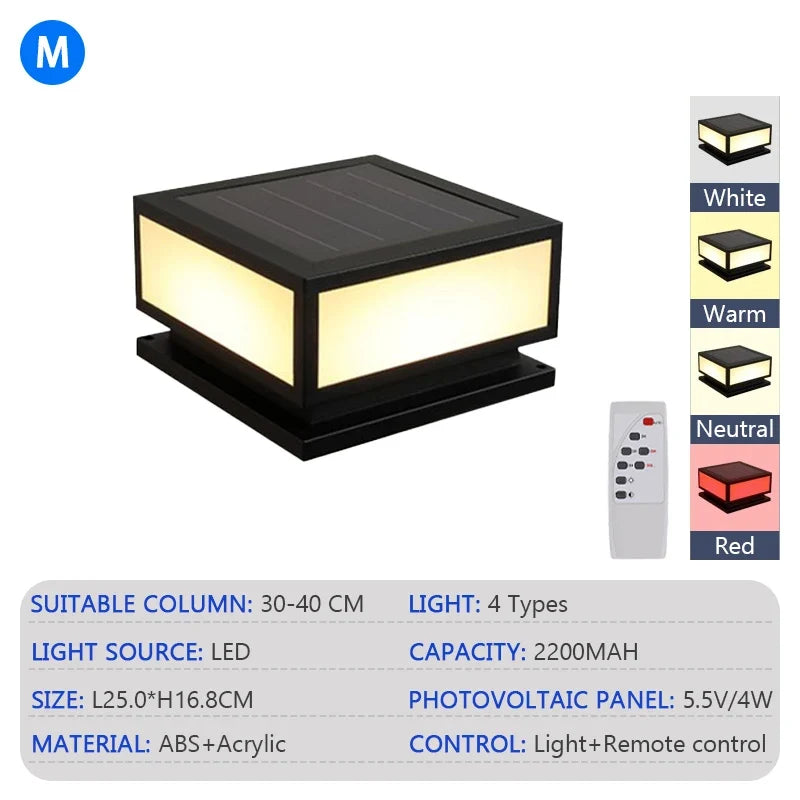 LED outdoor solar lamp remote controlled decorative four colors - Short - L25cm 1