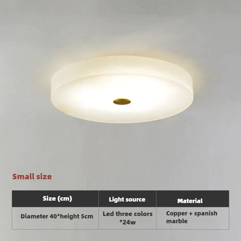 Lightweight and luxurious natural marble ceiling lamp - D 40cm / 3300-5500K