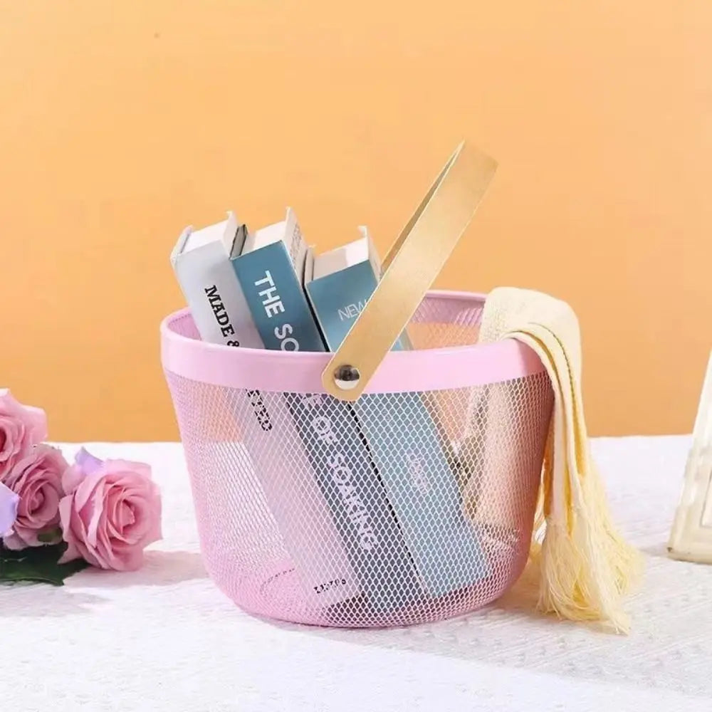 Lightweight and elegant folding iron storage basket - view 6